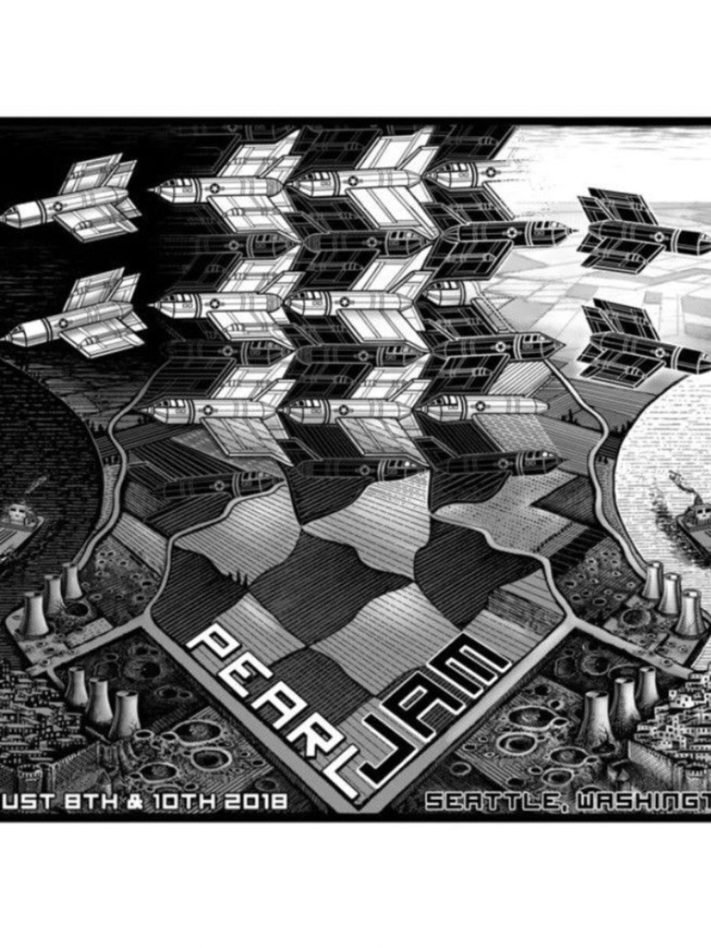 Pearl Jam Seattle Screen print S/N xxx/300 Embossed 2018 Emek